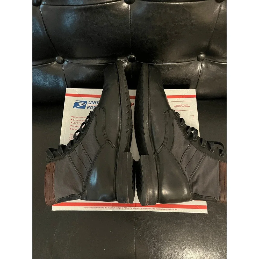 Frye Mens Leather Canvas Combat Boots